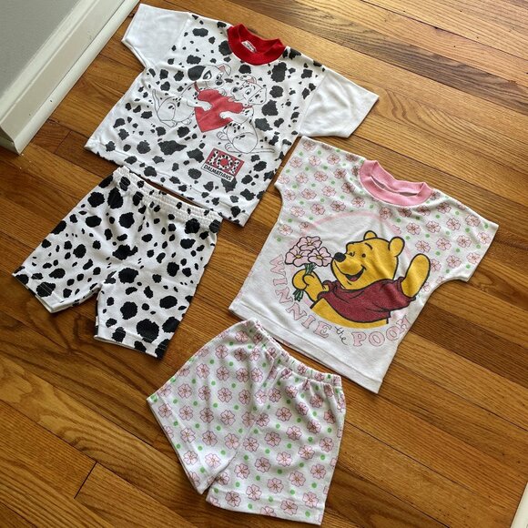 VINTAGE 90s Disney- Bundle of Two 4T Short Sleeve/Shorts Outfits - Picture 3 of 16